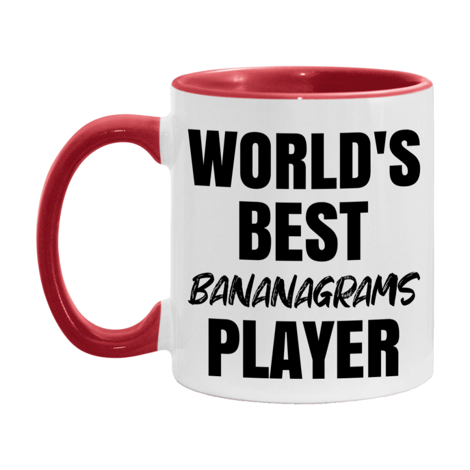World's Best Bananagrams Player Mug, Funny Game Board Gift, 11Oz Or 15Oz White Ceramic Mug