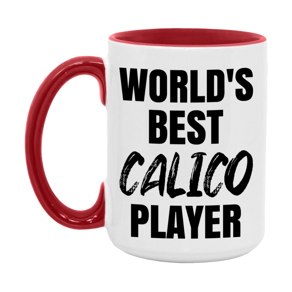 World's Best Calico Player Mug, Funny Game Board Gift, 11Oz Or 15Oz White Ceramic Mug
