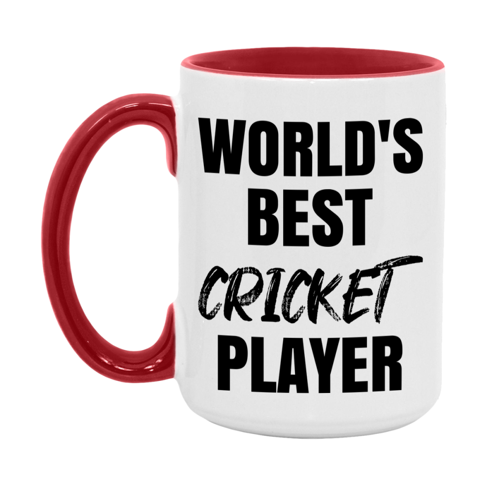 World's Best Cricket Player Mug, Double-Sided 11Oz Or 15Oz Coffee Cup