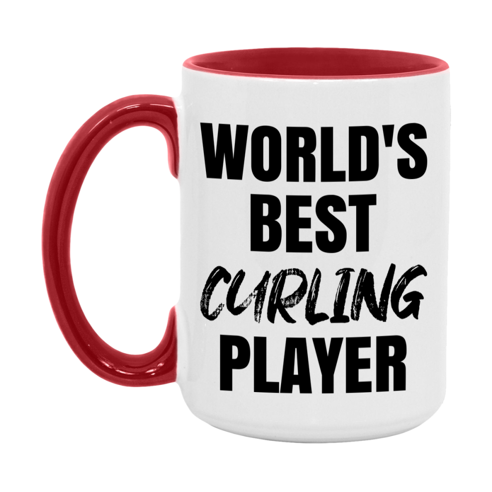 World's Best Curling Player Mug, Double-Sided 11Oz Or 15Oz Coffee Cup