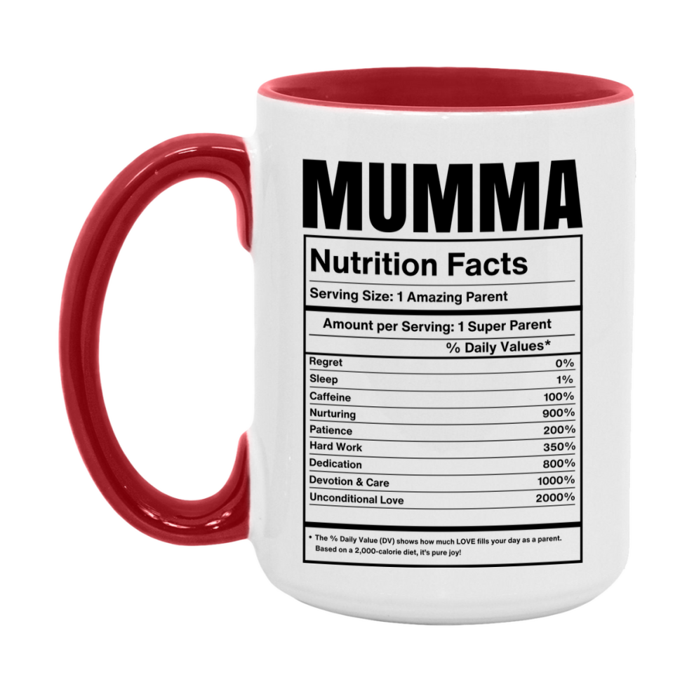Mumma Coffee Mug, Nutrition Facts Mug For Mumma, Funny Gift For Mumma, 11Oz Or 15Oz Cup