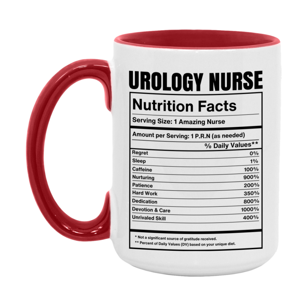 Urology Nurse Coffee Mug, Urology Nurse Nutrition Facts, 11Oz Or 15Oz Ceramic Cup