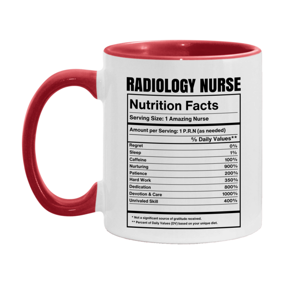 Radiology Nurse Coffee Mug, Radiology Nurse Nutrition Facts, 11Oz Or 15Oz Ceramic Cup