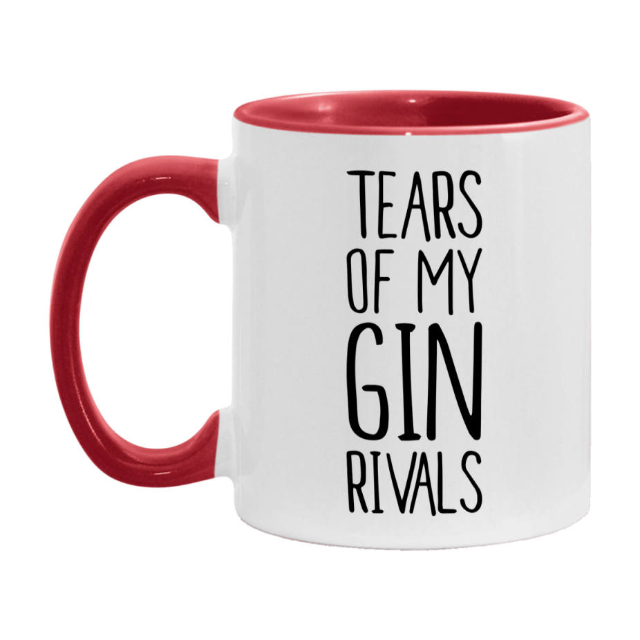 Funny Gin Mug, Tears Of My Gin Rivals, 11Oz Or 15Oz Ceramic Coffee Cup