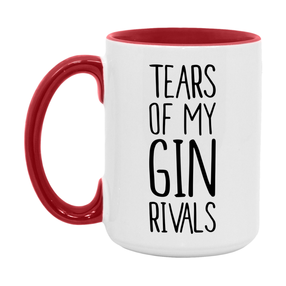 Funny Gin Mug, Tears Of My Gin Rivals, 11Oz Or 15Oz Ceramic Coffee Cup