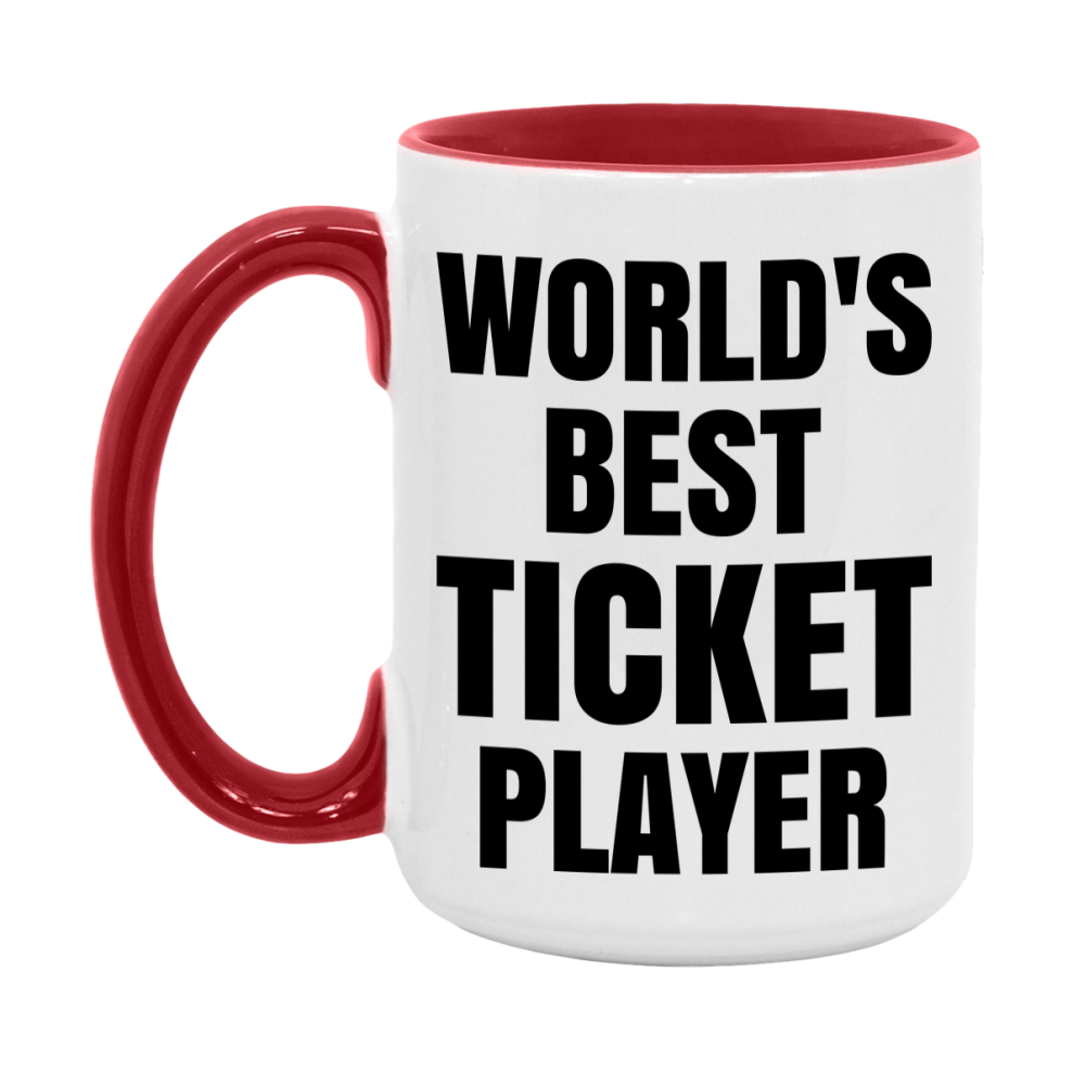 Funny Game Board Mug, World's Okayest Ticket Player, 11Oz Or 15Oz Ceramic Coffee Cup