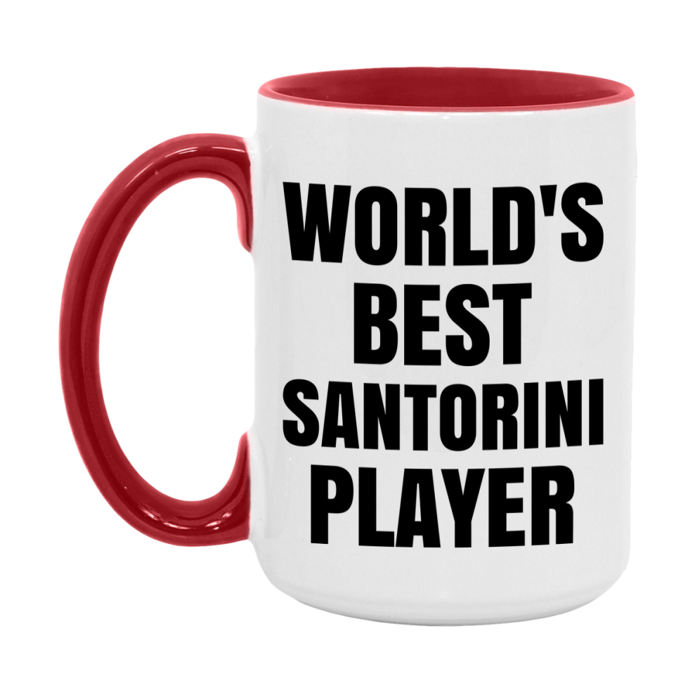 Funny Game Board Mug, World's Okayest Santorini Player, 11Oz Or 15Oz Ceramic Coffee Cup