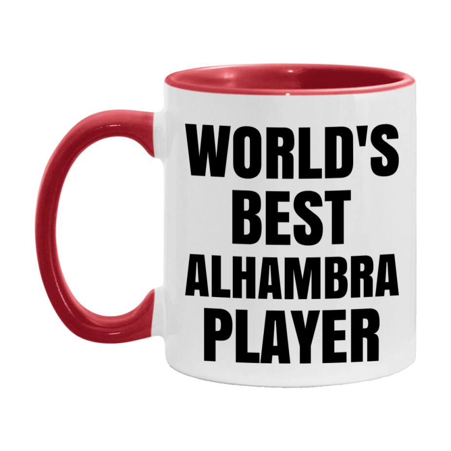 Funny Game Board Mug, World's Okayest Alhambra Player, 11Oz Or 15Oz Ceramic Coffee Cup
