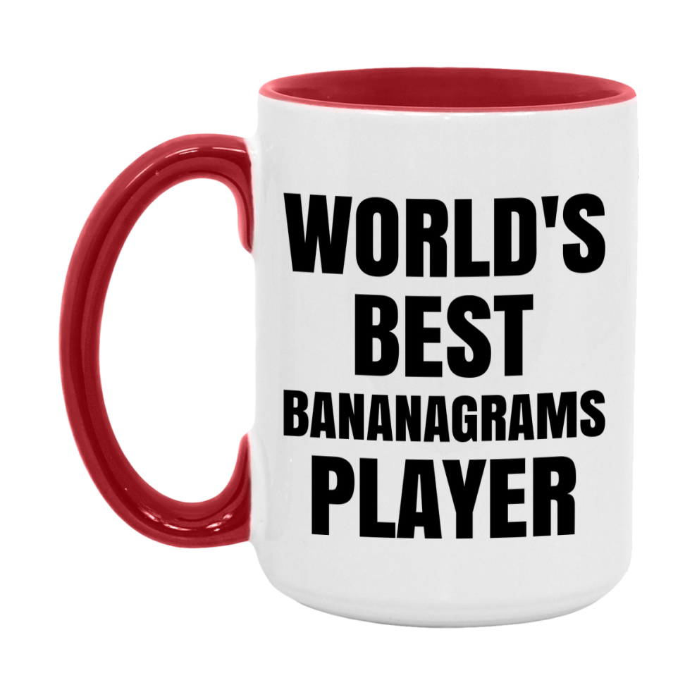 Funny Game Board Mug, World's Okayest Bananagrams Player, 11Oz Or 15Oz Ceramic Coffee Cup