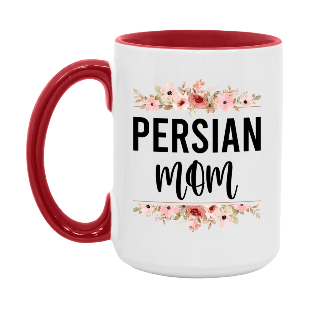 Persian Cat Mom Mug, Floral Cat Mug For Mom, 11Oz Or 15Oz Coffee Cup
