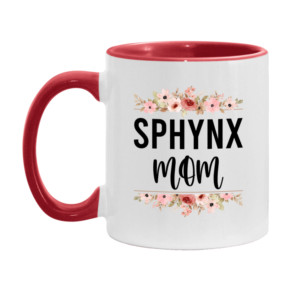 Sphynx Cat Mom Mug, Floral Cat Mug For Mom, 11Oz Or 15Oz Coffee Cup