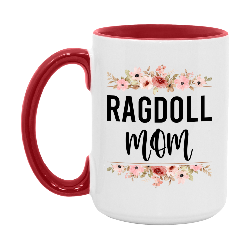 Ragdoll Cat Mom Mug, Floral Cat Mug For Mom, 11Oz Or 15Oz Coffee Cup