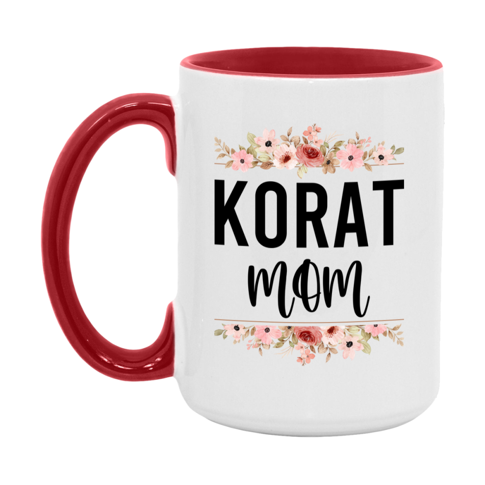 Korat Cat Mom Mug, Floral Cat Mug For Mom, 11Oz Or 15Oz Coffee Cup