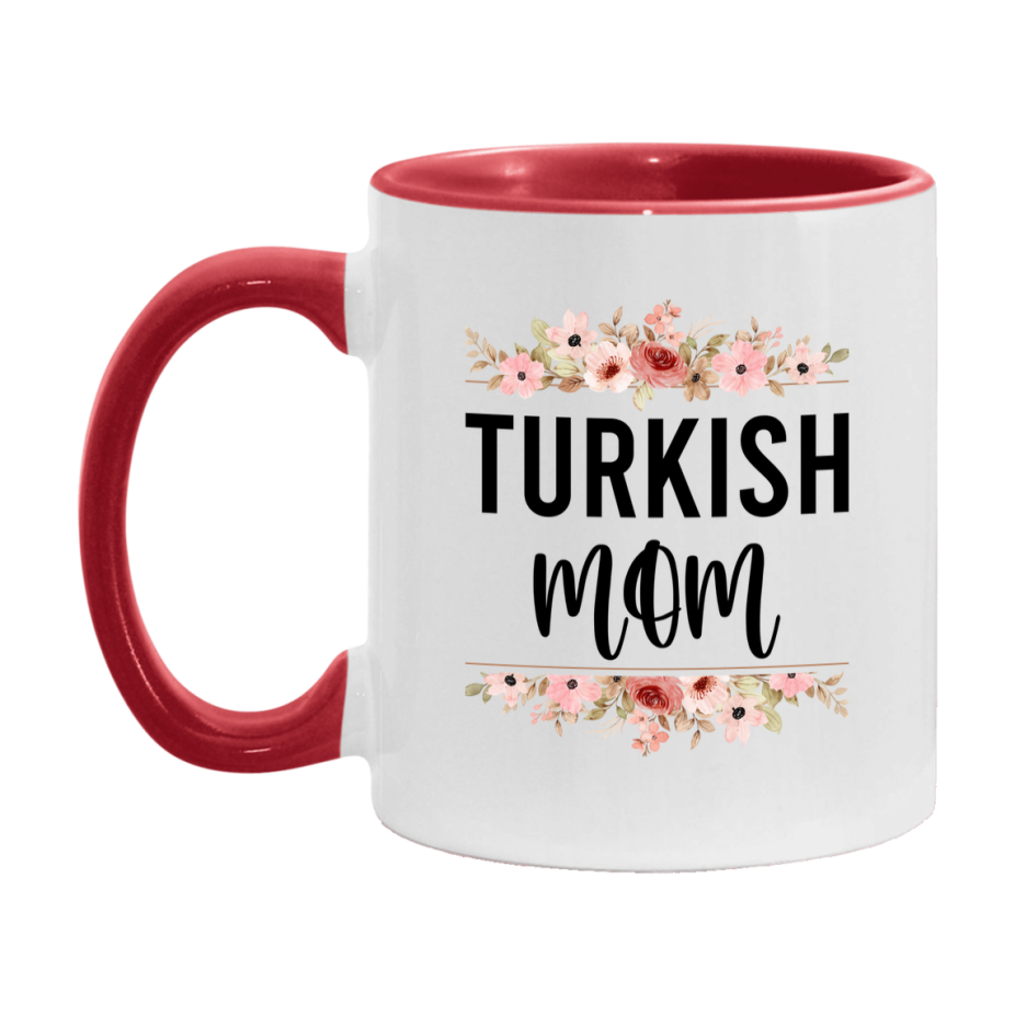 Turkish Cat Mom Mug, Floral Cat Mug For Mom, 11Oz Or 15Oz Coffee Cup