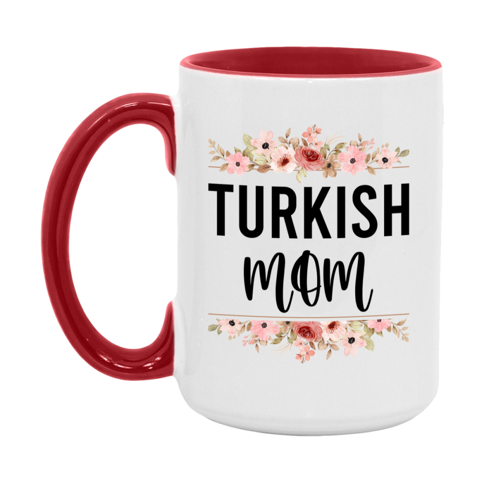 Turkish Cat Mom Mug, Floral Cat Mug For Mom, 11Oz Or 15Oz Coffee Cup