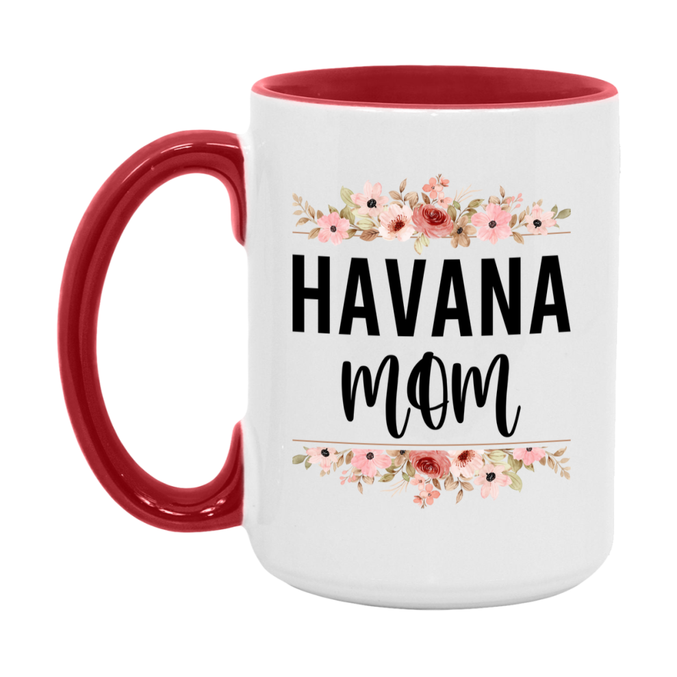 Havana Cat Mom Mug, Floral Cat Mug For Mom, 11Oz Or 15Oz Coffee Cup