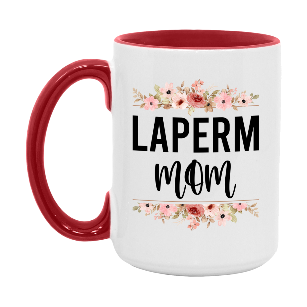 Laperm Cat Mom Mug, Floral Cat Mug For Mom, 11Oz Or 15Oz Coffee Cup