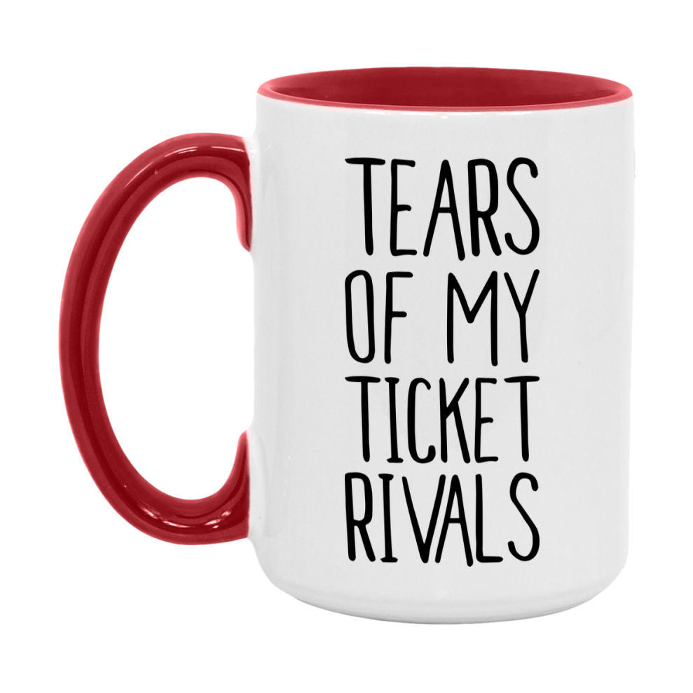 Funny Ticket Gameboard Mug – Tears Of My Ticket Rivals, 11Oz Or 15Oz White Ceramic Coffee Cup Gift
