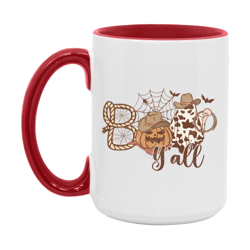 Western Halloween Mug, Cute Retro Western Halloween Coffee Cup, 11Oz Or 15Oz White Ceramic Mug