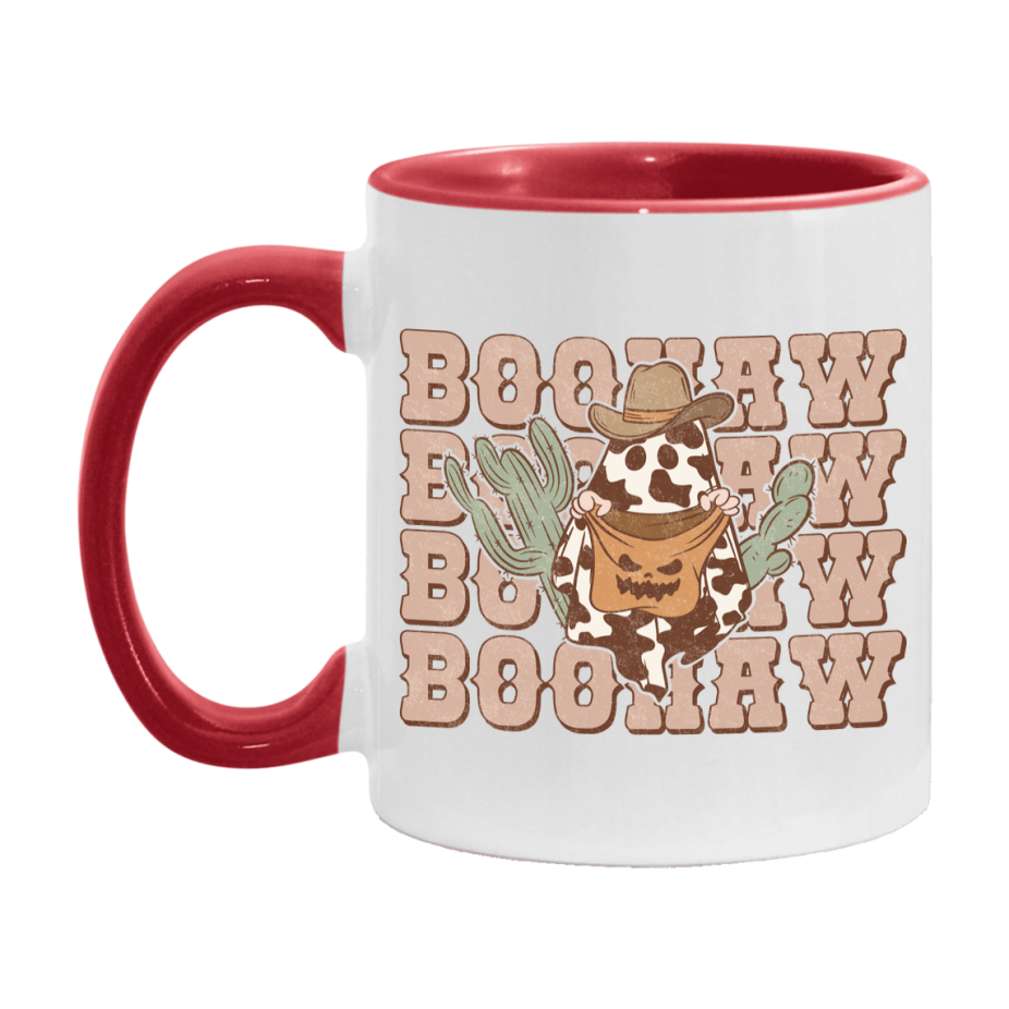 Western Halloween Mug, Cute Retro Western Halloween Coffee Cup, 11Oz Or 15Oz White Ceramic Mug