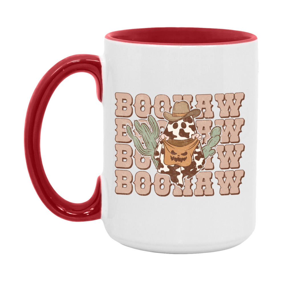 Western Halloween Mug, Cute Retro Western Halloween Coffee Cup, 11Oz Or 15Oz White Ceramic Mug