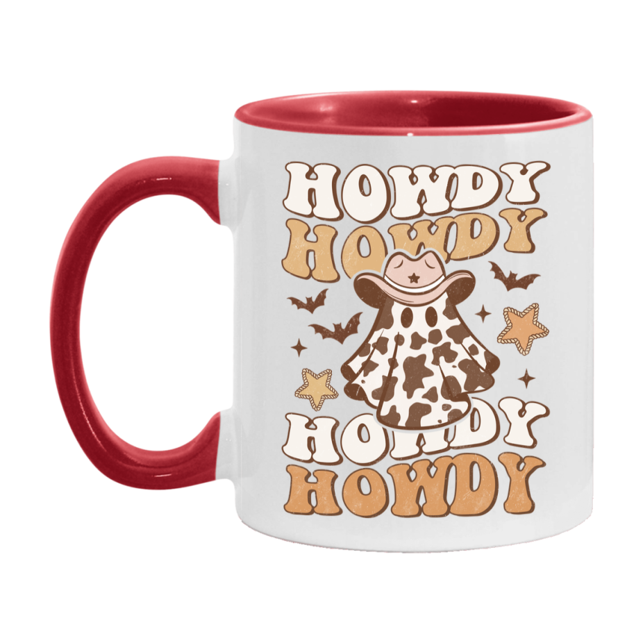 Western Halloween Mug, Cute Retro Western Halloween Coffee Cup, 11Oz Or 15Oz White Ceramic Mug