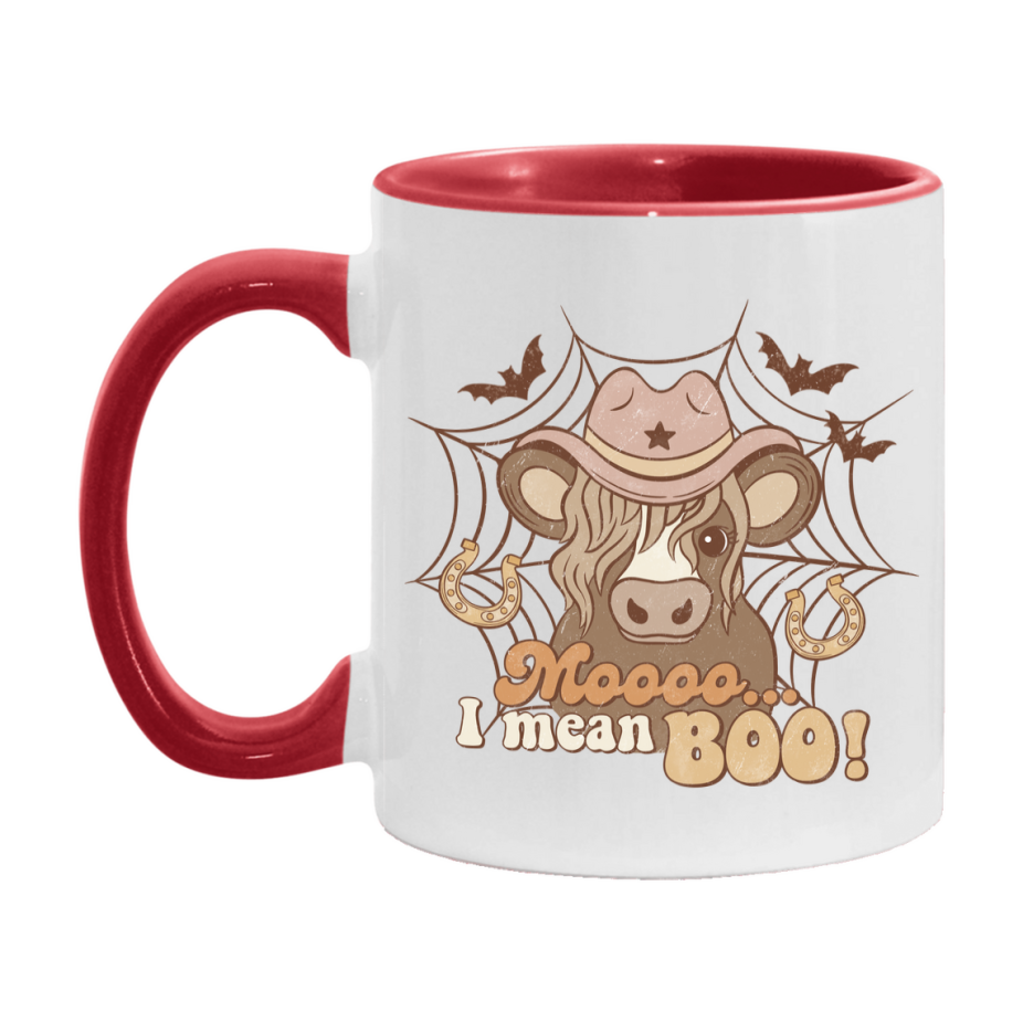 Western Halloween Mug, Cute Retro Western Halloween Coffee Cup, 11Oz Or 15Oz White Ceramic Mug