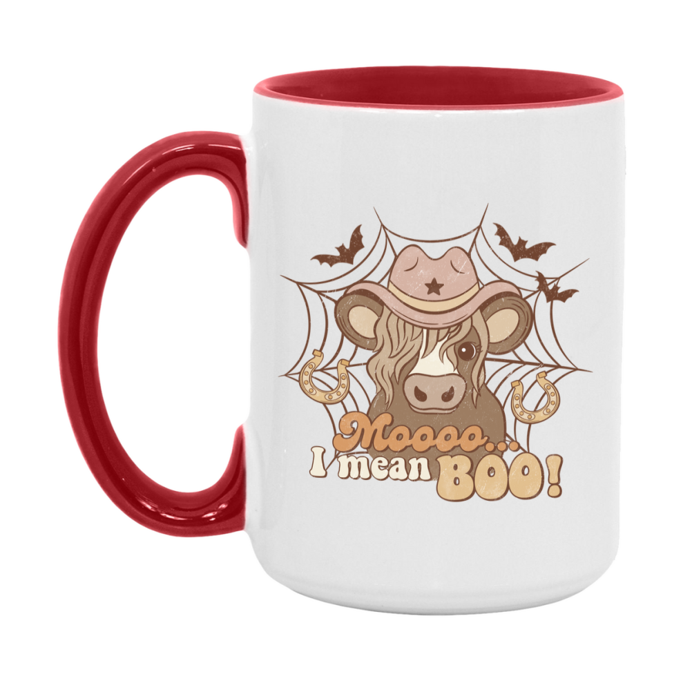 Western Halloween Mug, Cute Retro Western Halloween Coffee Cup, 11Oz Or 15Oz White Ceramic Mug