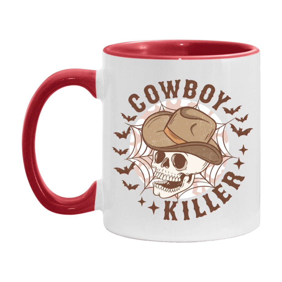 Western Halloween Mug, Cute Retro Western Halloween Coffee Cup, 11Oz Or 15Oz White Ceramic Mug