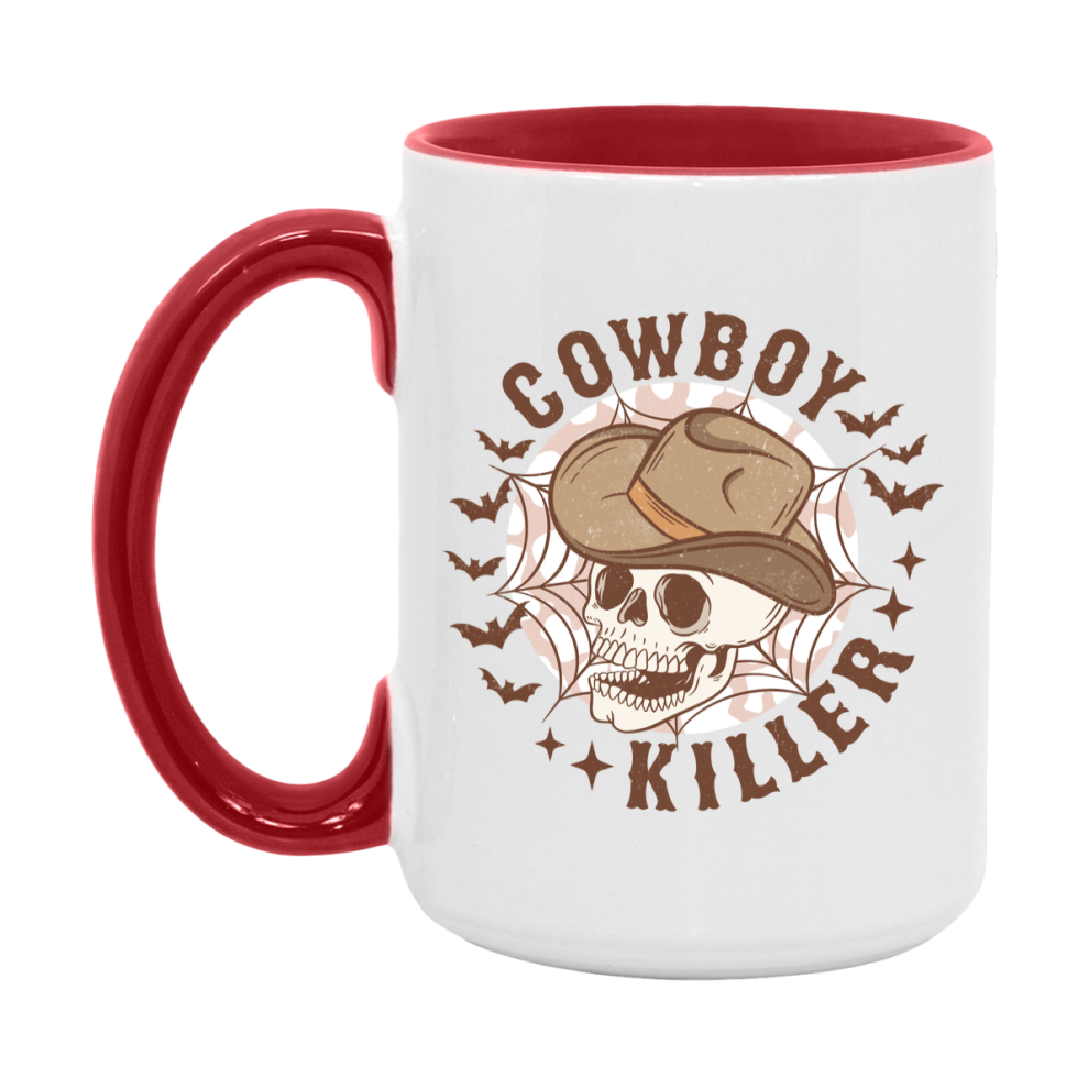 Western Halloween Mug, Cute Retro Western Halloween Coffee Cup, 11Oz Or 15Oz White Ceramic Mug