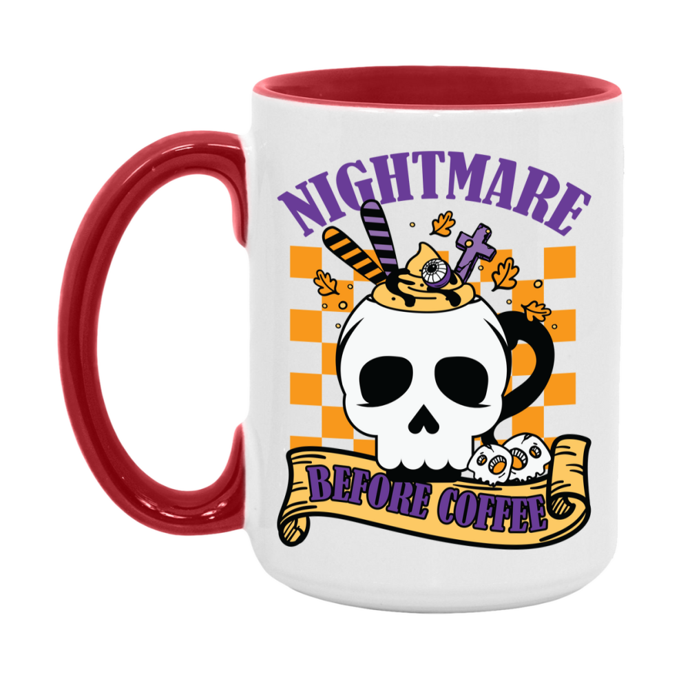 Funny Halloween Coffee Mug, White Ceramic Halloween Coffee Cup 11Oz Or 15Oz