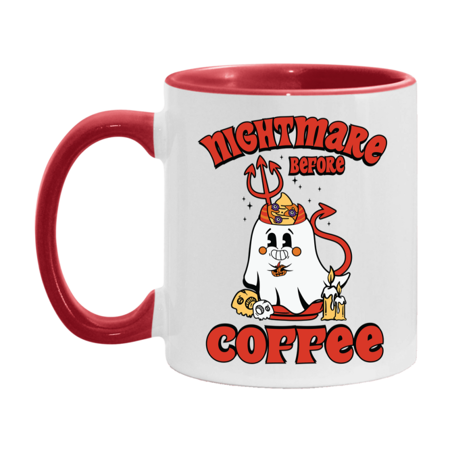 Funny Halloween Coffee Mug, White Ceramic Halloween Coffee Cup 11Oz Or 15Oz