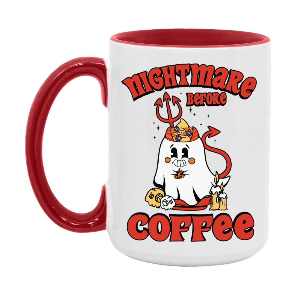 Funny Halloween Coffee Mug, White Ceramic Halloween Coffee Cup 11Oz Or 15Oz