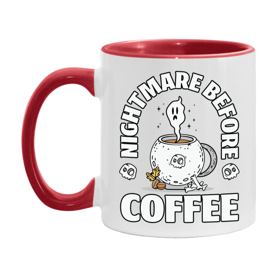 Funny Halloween Coffee Mug, White Ceramic Halloween Coffee Cup 11Oz Or 15Oz