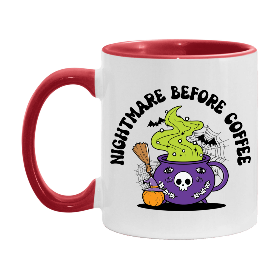 Funny Halloween Coffee Mug, White Ceramic Halloween Coffee Cup 11Oz Or 15Oz