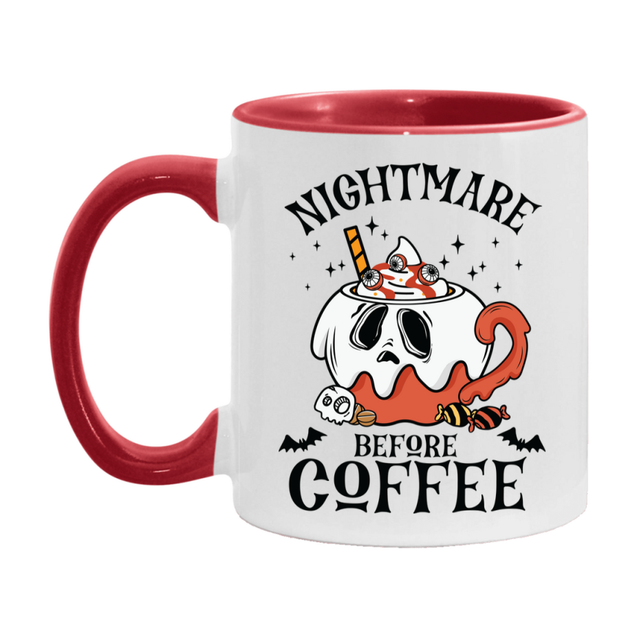 Funny Halloween Coffee Mug, White Ceramic Halloween Coffee Cup 11Oz Or 15Oz