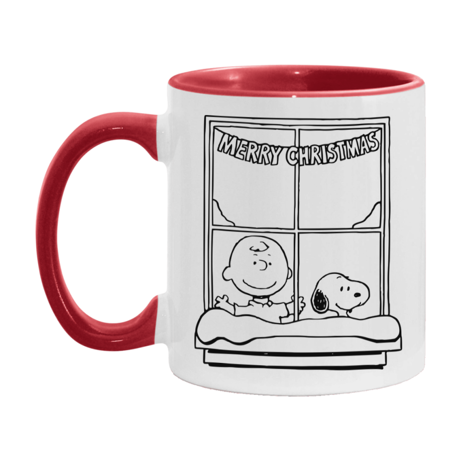 Peanuts Gang Christmas Mug, Snoopy Charlie Brown Holiday Coffee Cup, Ceramic Christmas Mug 11Oz Or 15Oz