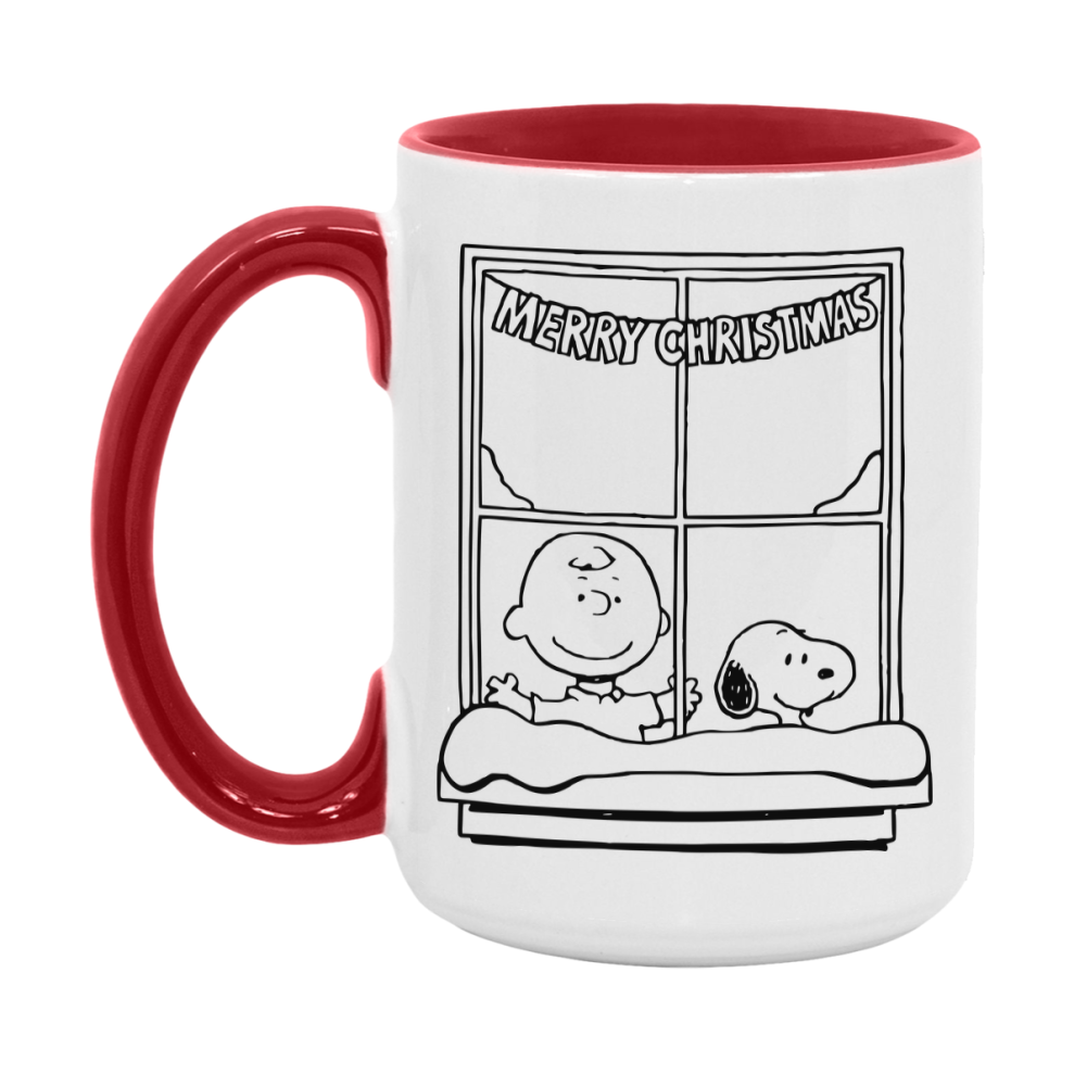 Peanuts Gang Christmas Mug, Snoopy Charlie Brown Holiday Coffee Cup, Ceramic Christmas Mug 11Oz Or 15Oz