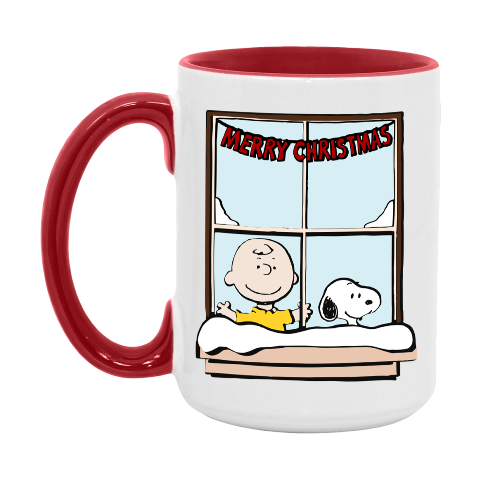 Peanuts Gang Christmas Mug, Snoopy Charlie Brown Holiday Coffee Cup, Ceramic Christmas Mug 11Oz Or 15Oz