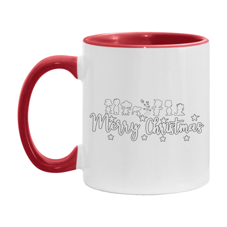 Peanuts Gang Christmas Mug, Snoopy Charlie Brown Holiday Coffee Cup, Ceramic Christmas Mug 11Oz Or 15Oz