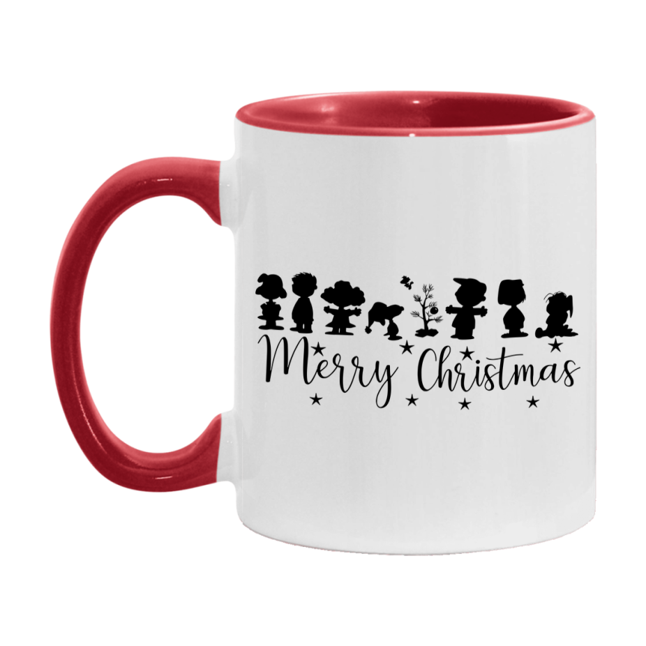 Peanuts Gang Christmas Mug, Snoopy Charlie Brown Holiday Coffee Cup, Ceramic Christmas Mug 11Oz Or 15Oz