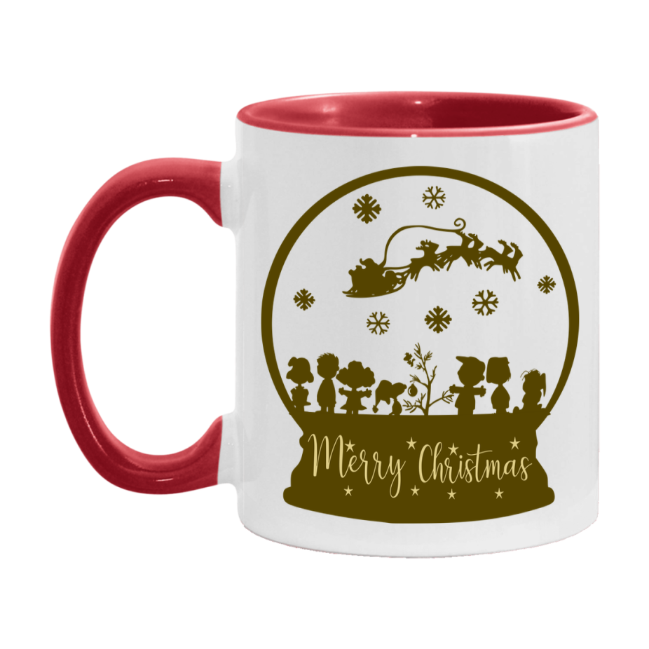 Peanuts Gang Christmas Mug, Snoopy Charlie Brown Holiday Coffee Cup, Ceramic Christmas Mug 11Oz Or 15Oz