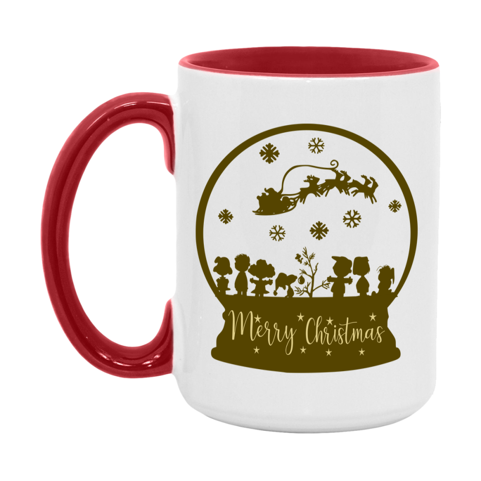 Peanuts Gang Christmas Mug, Snoopy Charlie Brown Holiday Coffee Cup, Ceramic Christmas Mug 11Oz Or 15Oz
