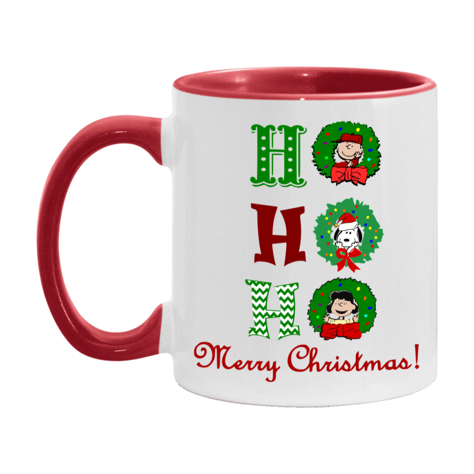 Peanuts Gang Christmas Mug, Snoopy Charlie Brown Holiday Coffee Cup, Ceramic Christmas Mug 11Oz Or 15Oz
