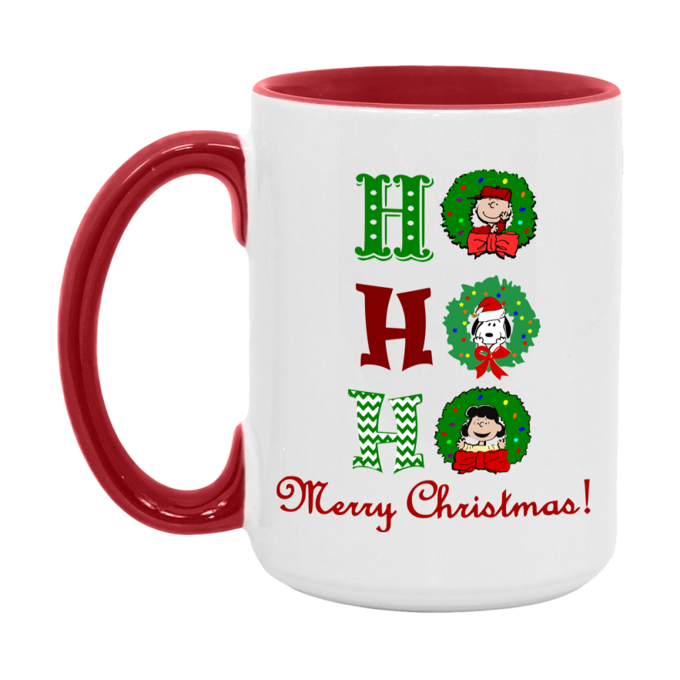 Peanuts Gang Christmas Mug, Snoopy Charlie Brown Holiday Coffee Cup, Ceramic Christmas Mug 11Oz Or 15Oz