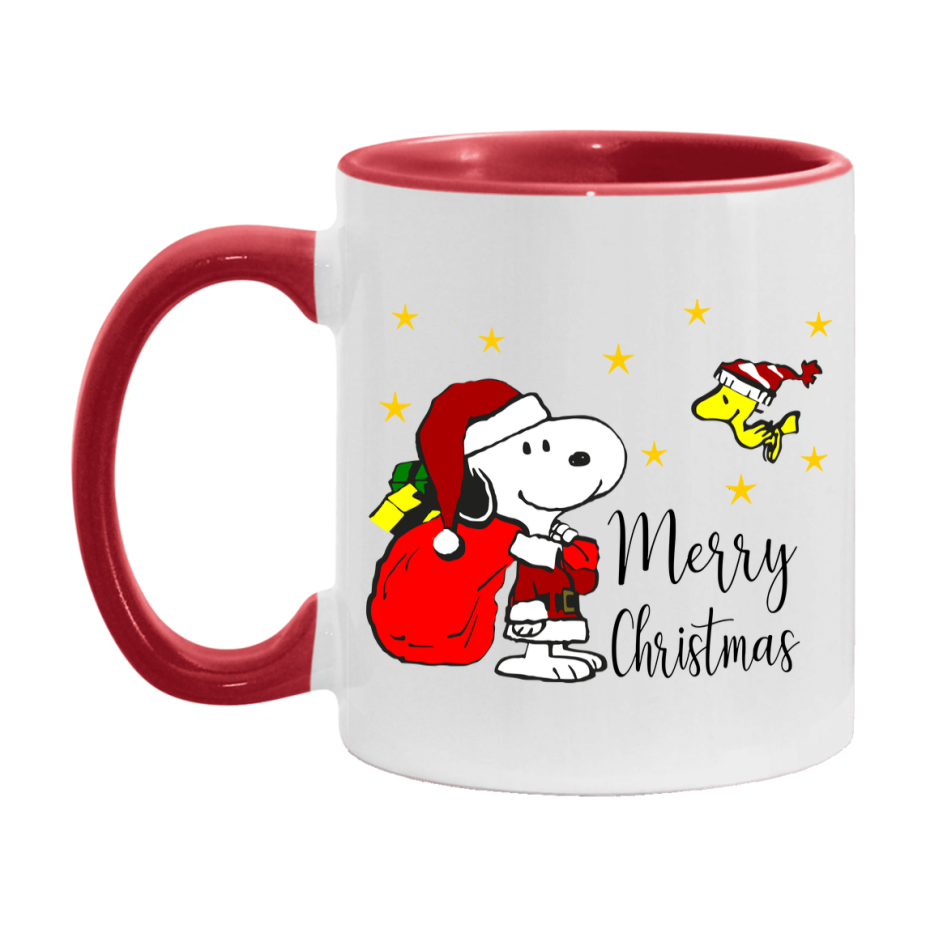 Peanuts Gang Christmas Mug, Snoopy Charlie Brown Holiday Coffee Cup, Ceramic Christmas Mug 11Oz Or 15Oz