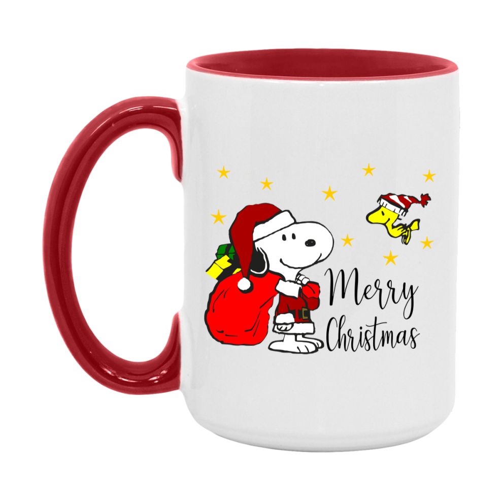 Peanuts Gang Christmas Mug, Snoopy Charlie Brown Holiday Coffee Cup, Ceramic Christmas Mug 11Oz Or 15Oz