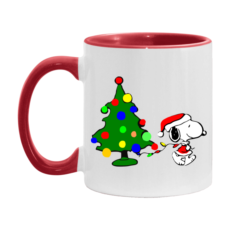 Peanuts Gang Christmas Mug, Snoopy Charlie Brown Holiday Coffee Cup, Ceramic Christmas Mug 11Oz Or 15Oz