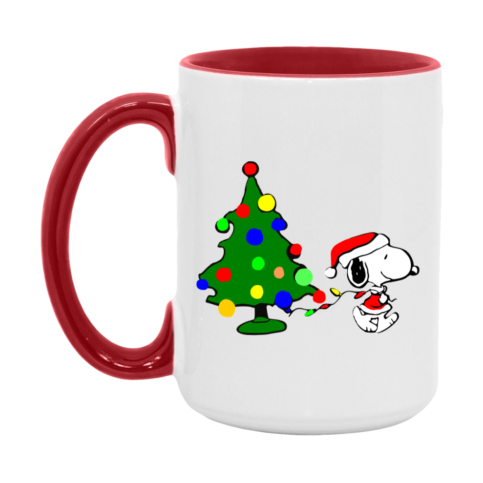 Peanuts Gang Christmas Mug, Snoopy Charlie Brown Holiday Coffee Cup, Ceramic Christmas Mug 11Oz Or 15Oz