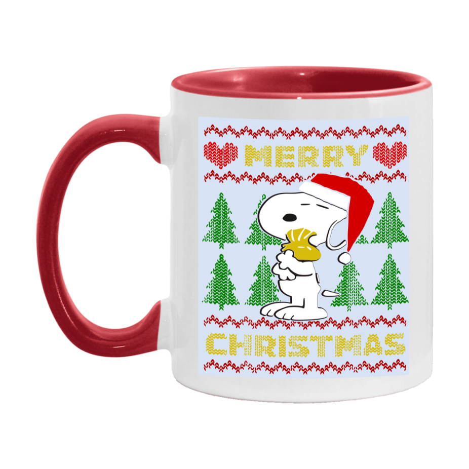 Peanuts Gang Christmas Mug, Snoopy Charlie Brown Holiday Coffee Cup, Ceramic Christmas Mug 11Oz Or 15Oz